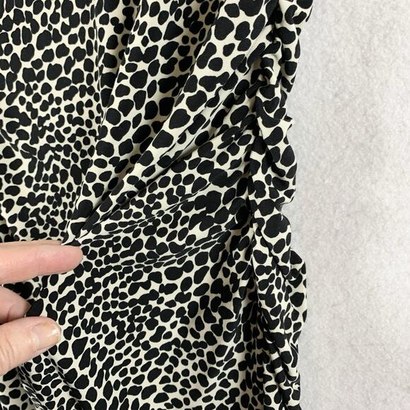 Norma Kamali Womens Reptile Print Bodycon Midi Dress Sz S Ruched Cocktail‎ Event - Picture 5 of 16